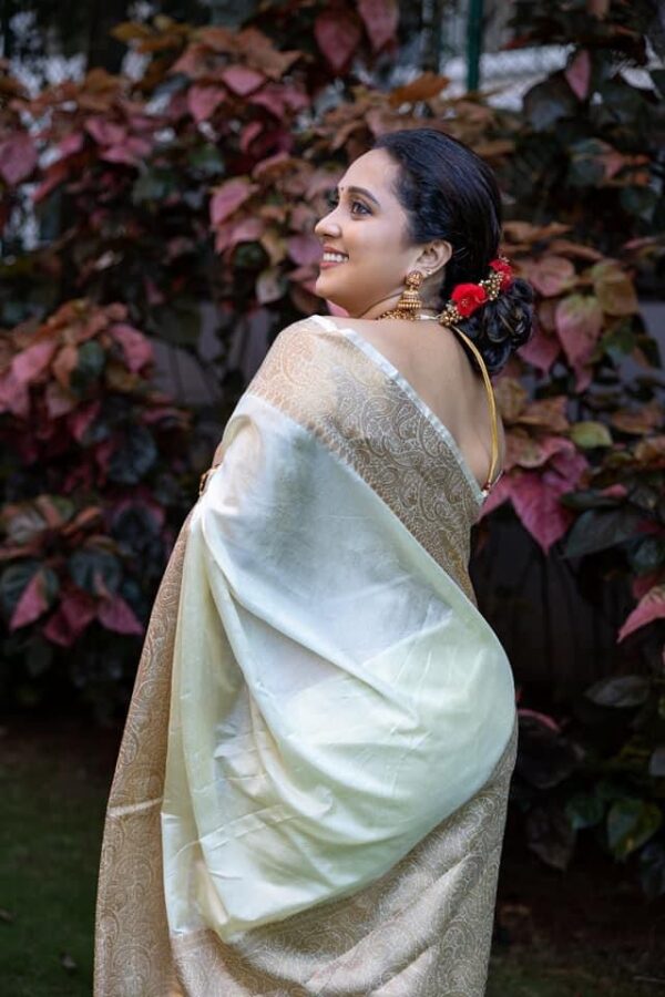 Handloom Banarasi Soft Silk Saree with Blouse - Image 3