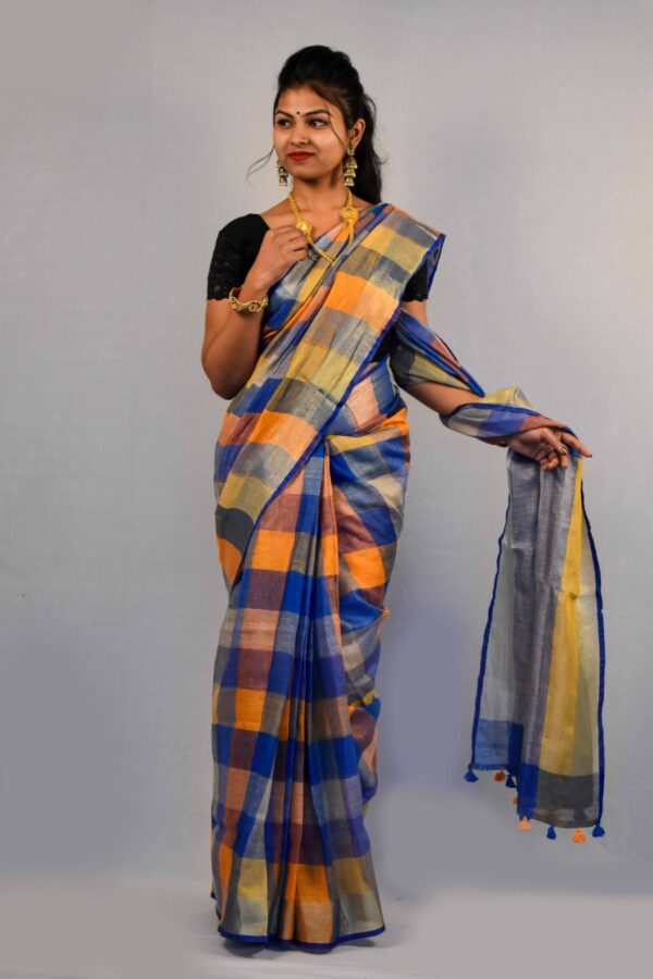 Pure Linen By Linen Saree - Image 6