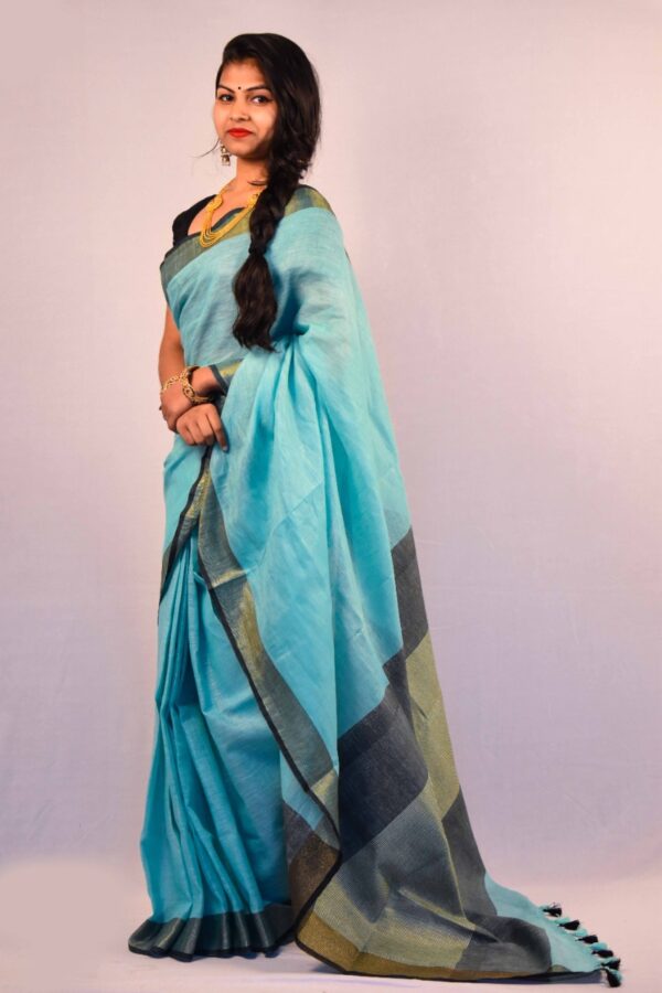 Pure Linen By Linen Saree - Image 5