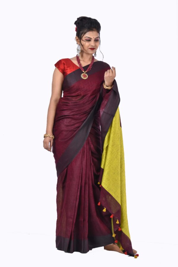 Pure Linen By Linen Saree - Image 3