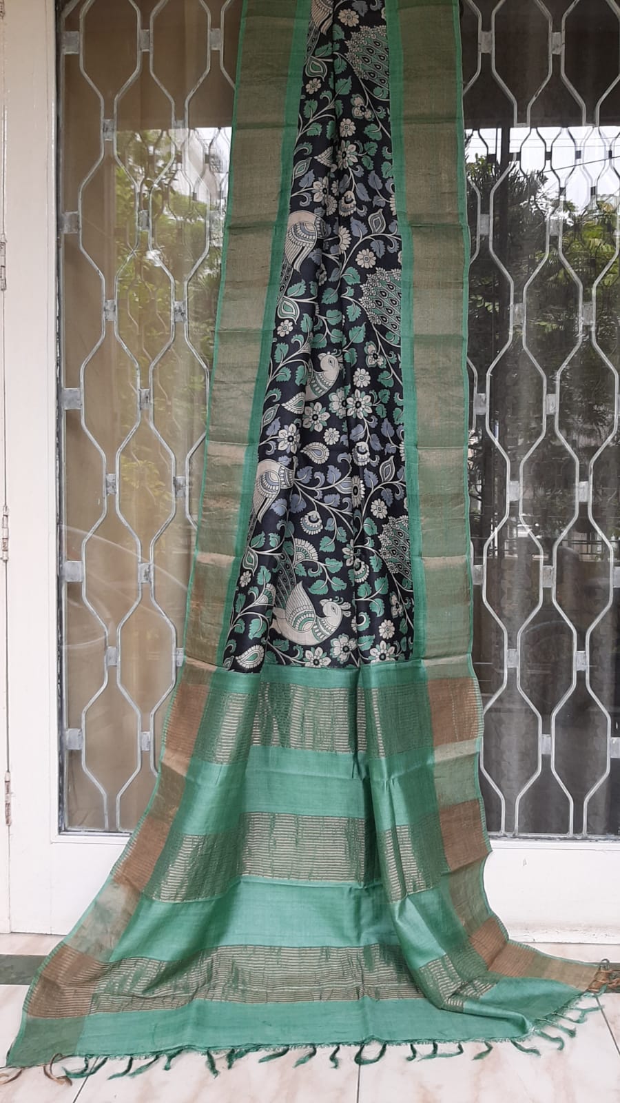 Kalamkari Handpainting Pure Gachi Tussar Silk Saree