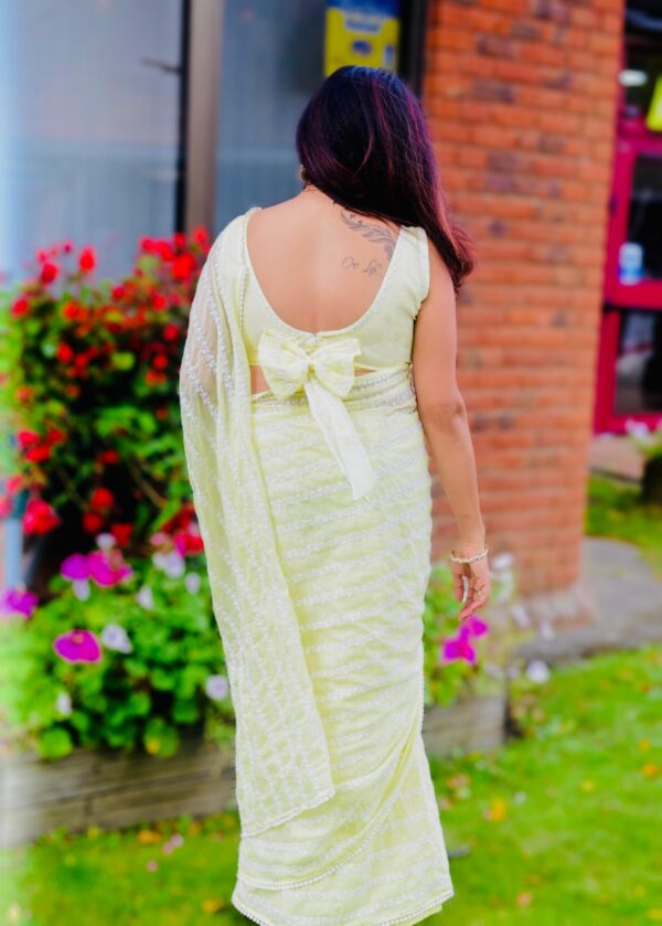 Soft Kota Cotton Saree with Beautiful Embroidery work with Crosia Laze Border - Image 2