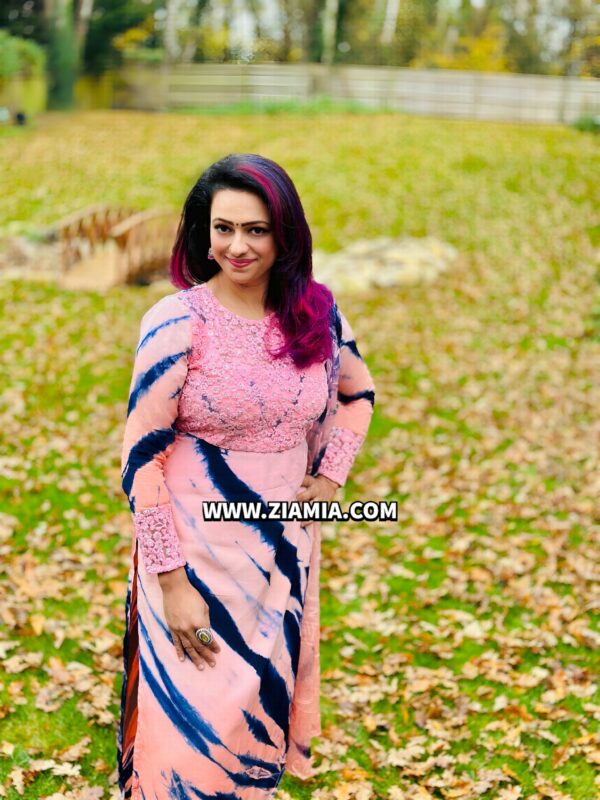 Designer Pure Crepe Georgette Silk Tie and Dye Salwar Suit - Image 2