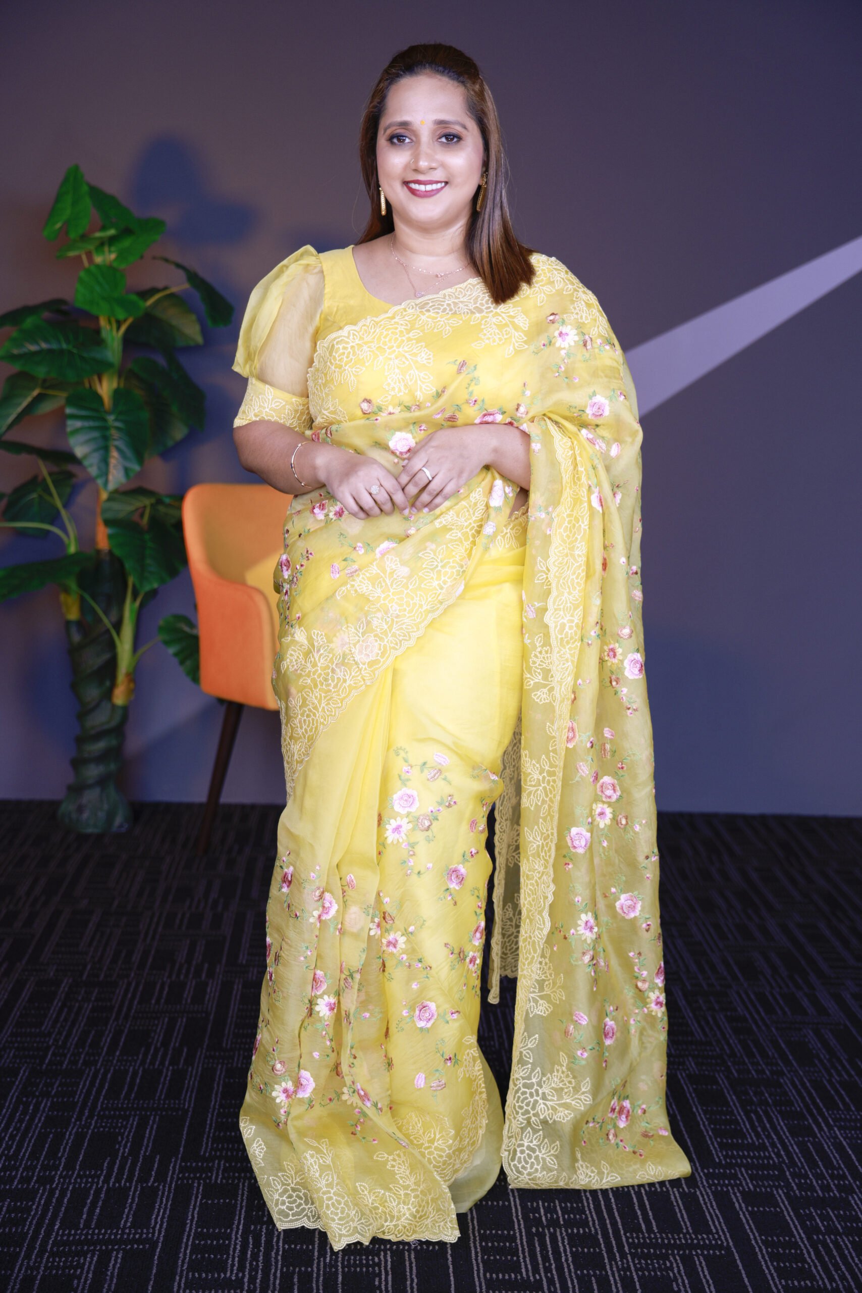 Pure Banarasi kora Organza silk saree with Beautiful Chikankari Embroidery work with blouse piece