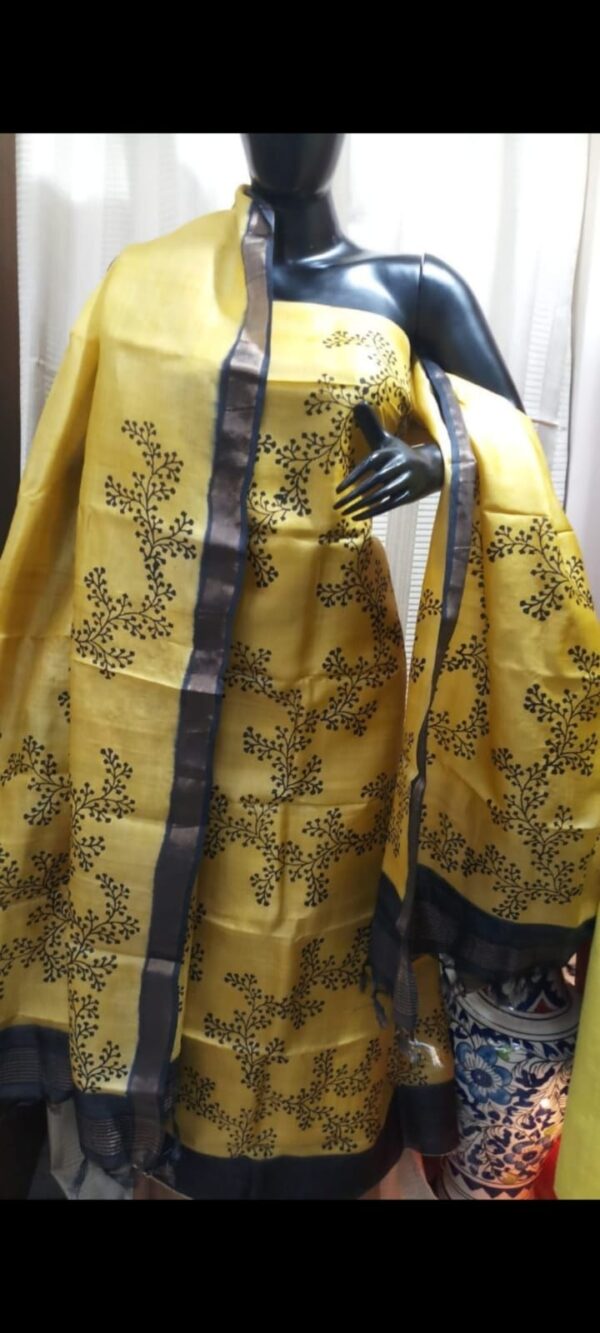Pure Handloom Gaachi Tussar silk salwar Material - Image 3