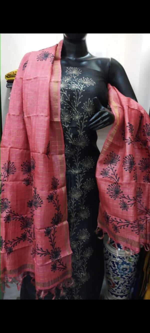 Pure Handloom Gaachi Tussar silk salwar Material - Image 2