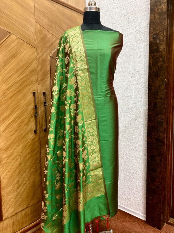 Banarasi Handloom Semi Silk Salwar Material. - Image 7