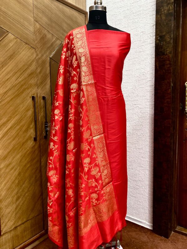 Banarasi Handloom Semi Silk Salwar Material. - Image 8
