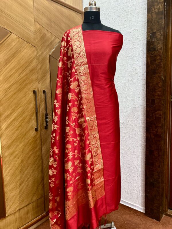 Banarasi Handloom Semi Silk Salwar Material. - Image 5