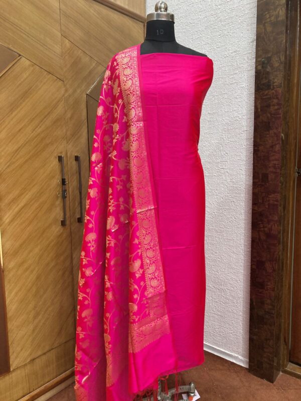 Banarasi Handloom Semi Silk Salwar Material. - Image 6