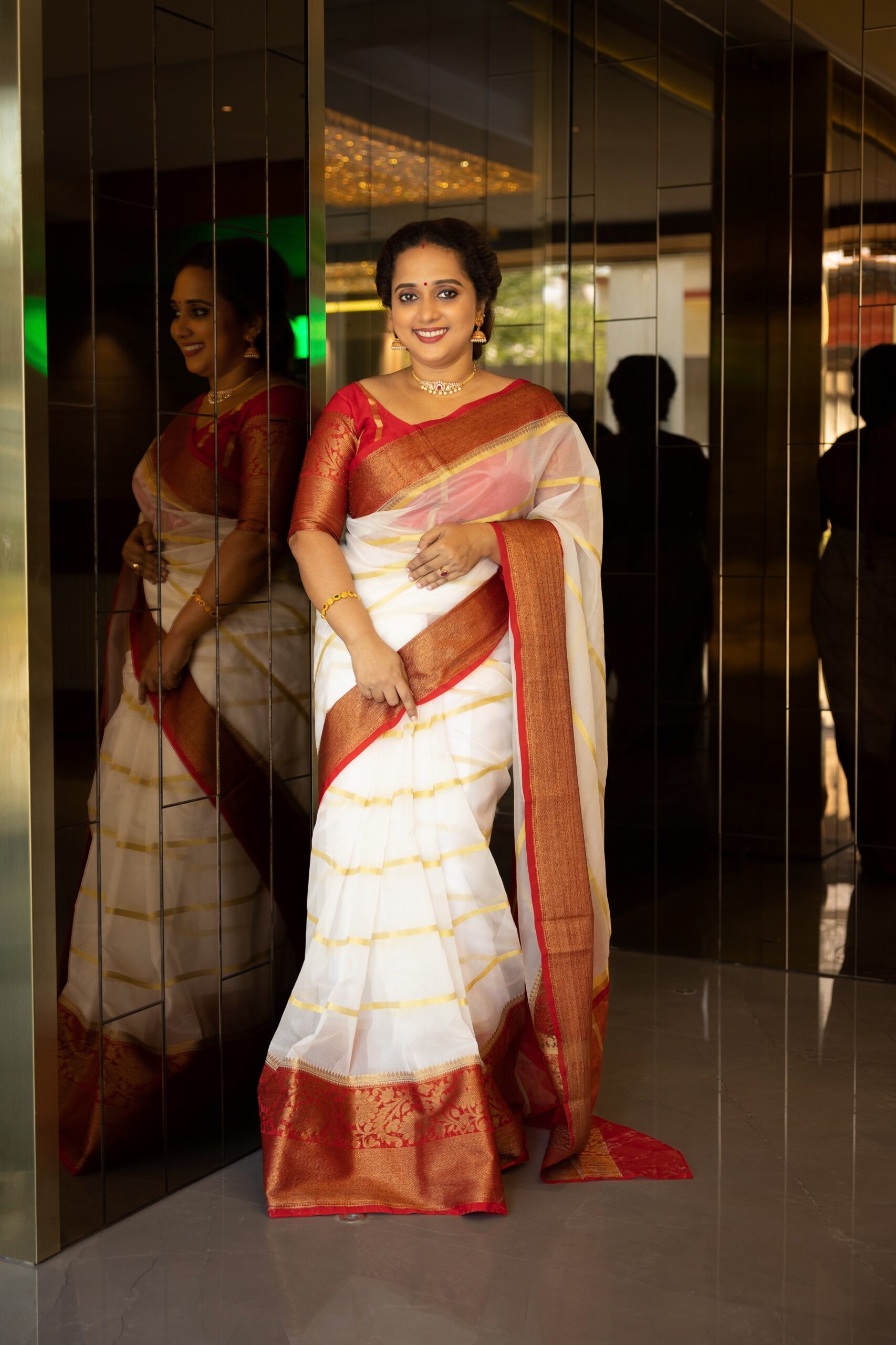 Banarasi Organza silk saree with contrast Border