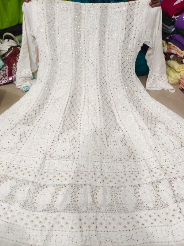 Pure Georgette Designer Chikankari 18 kali Anarkali.. - Image 2