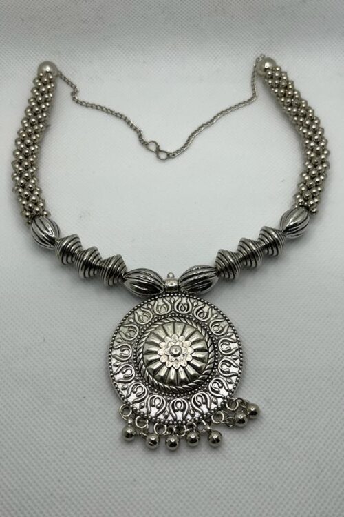 Choker Silver Plated Necklace Jewlery Set