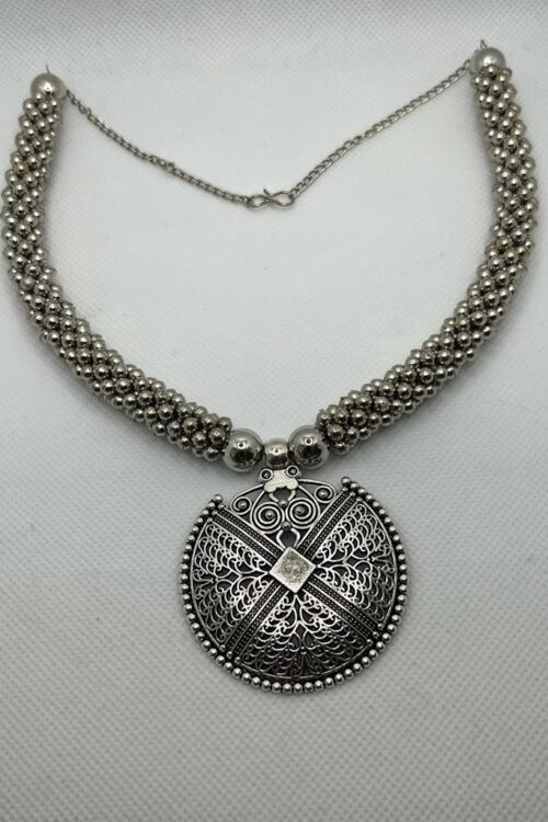 Choker Silver Plated Necklace Jewellery Set