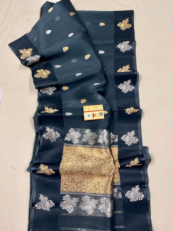 Banarasi Handloom Pure Kora Organza silk saree - Image 6