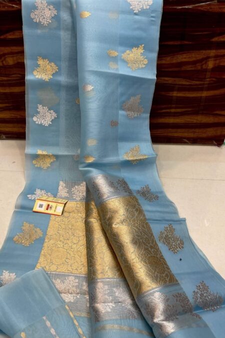 Banarasi Handloom Pure Kora Organza silk saree