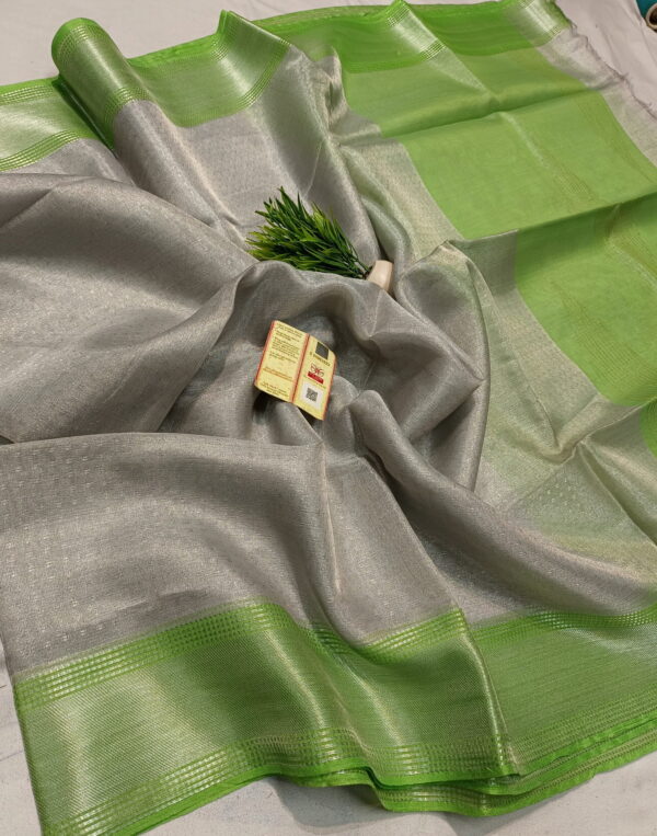 100% Pure Tussar Tissue Silk Saree - Image 4