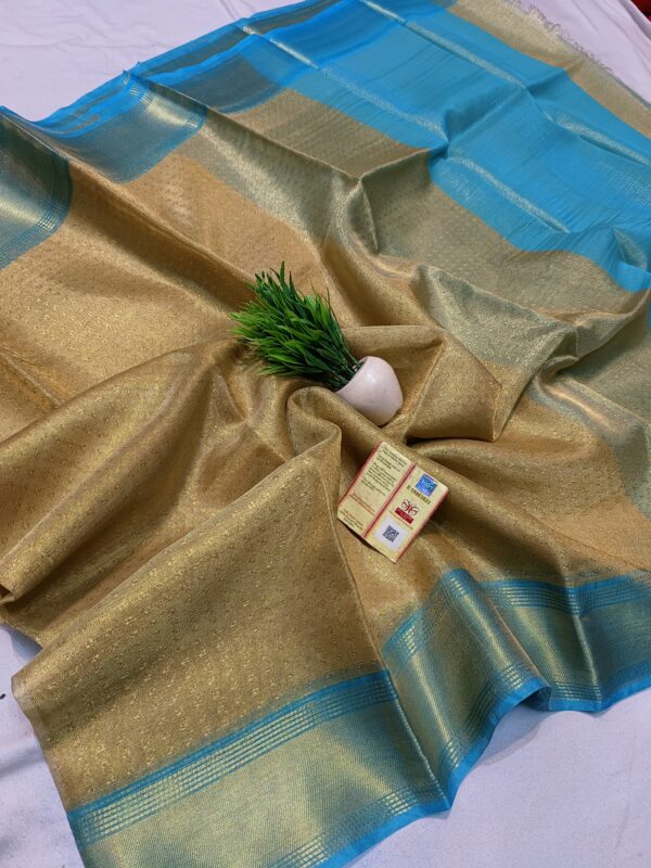 100% Pure Tussar Tissue Silk Saree - Image 3