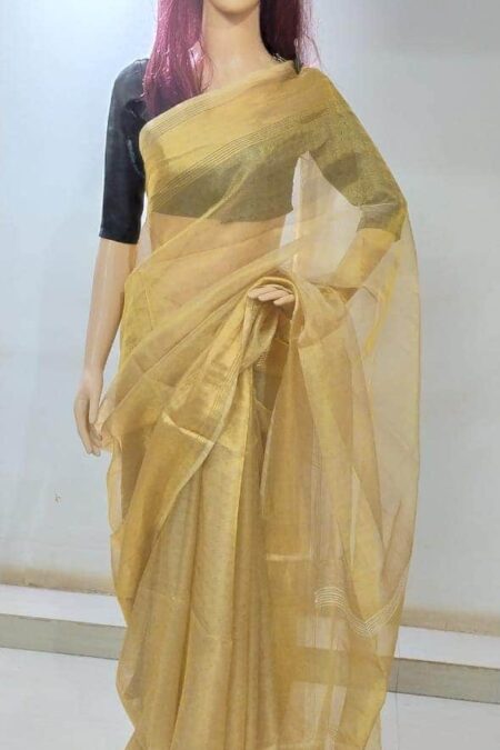 100% Pure Tussar Tissue Silk Saree