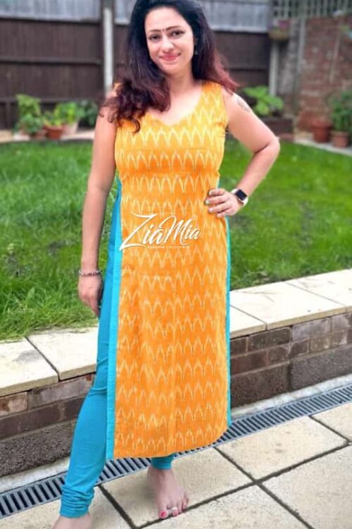 Pure Double Ikkat Cotton Kurti