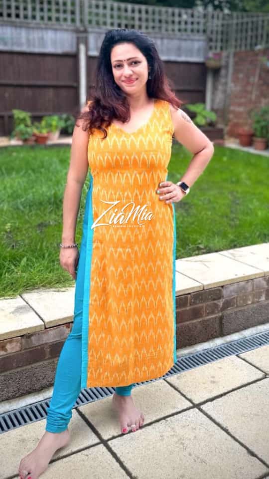 Pure Double Ikkat Cotton Kurti