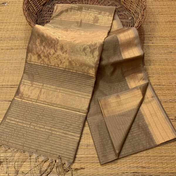 Maheshwari Handloom Zari Striped Design Saree - Image 5