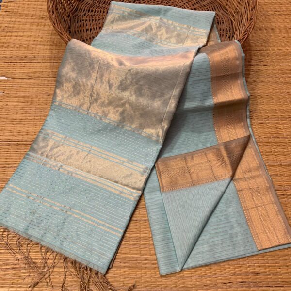 Maheshwari Handloom Zari Striped Design Saree - Image 6