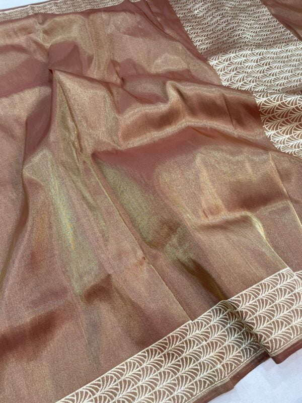 Pure Banarasi Tissue Handloom Silk Saree - Image 3