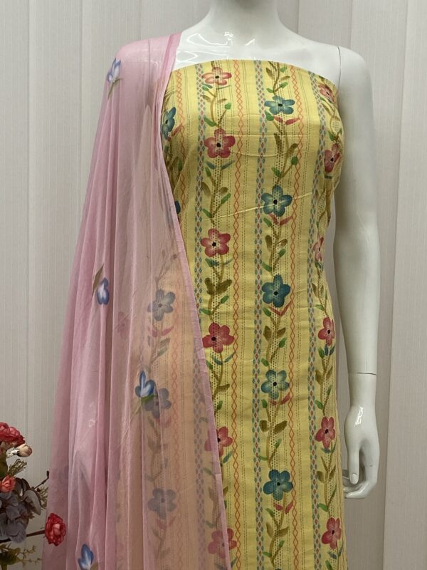 Brush Print Salwar Material - Image 2