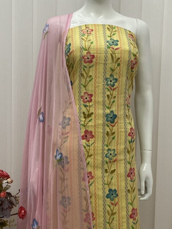 Brush Print Salwar Material - Image 2