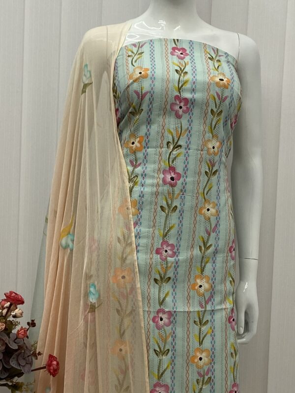 Brush Print Salwar Material - Image 5