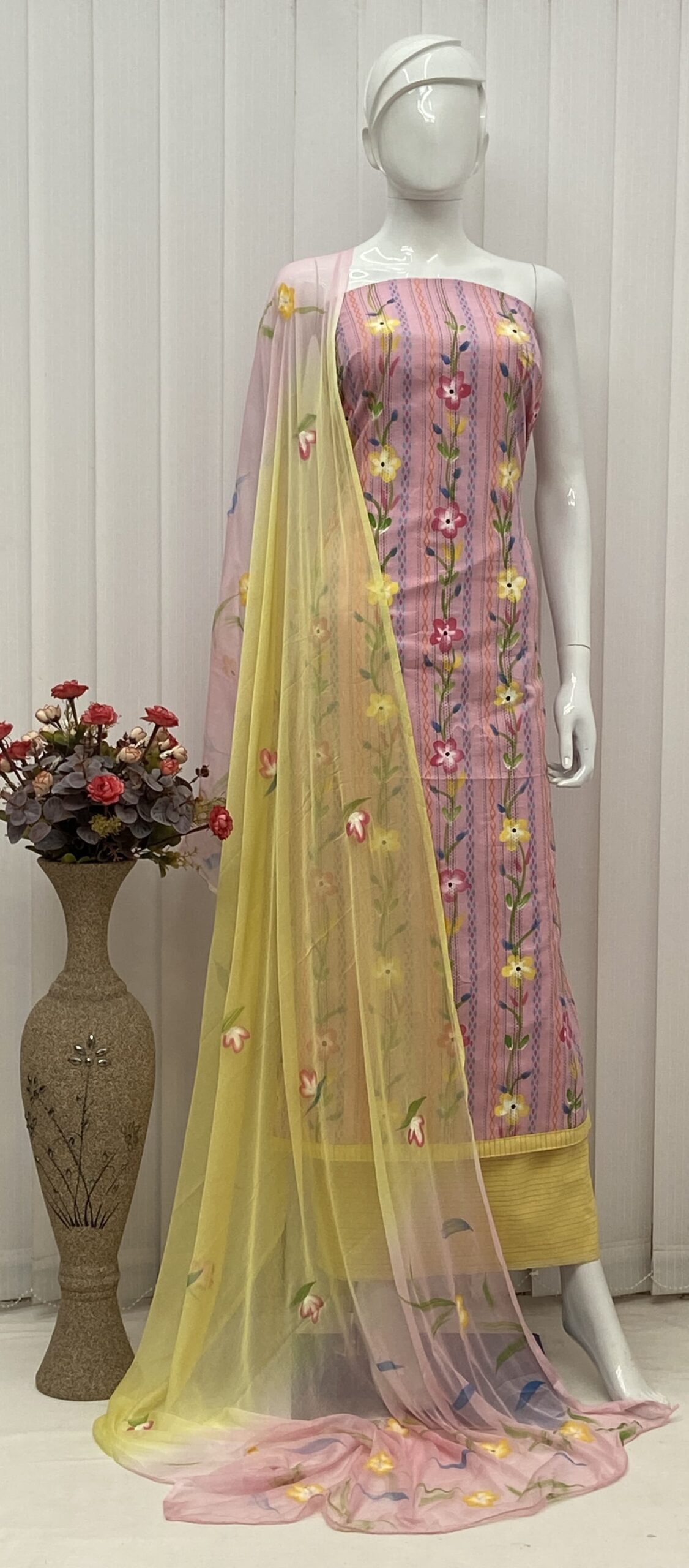 Brush Print Salwar Material