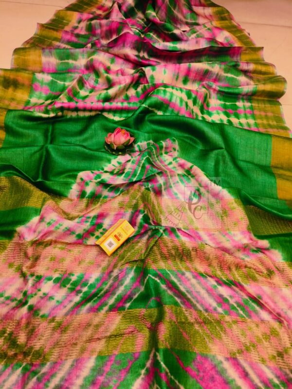 Pure Tussar Silk Saree with Shibori Design - Image 4