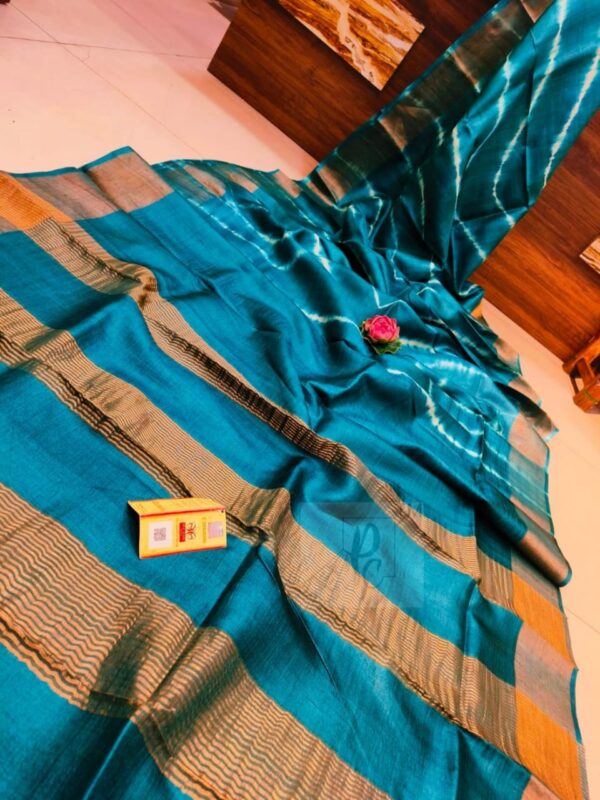 Pure Tussar Silk Saree with Shibori Design - Image 6