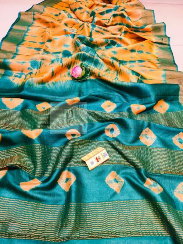 Pure Tussar Silk Saree with Shibori Design - Image 8