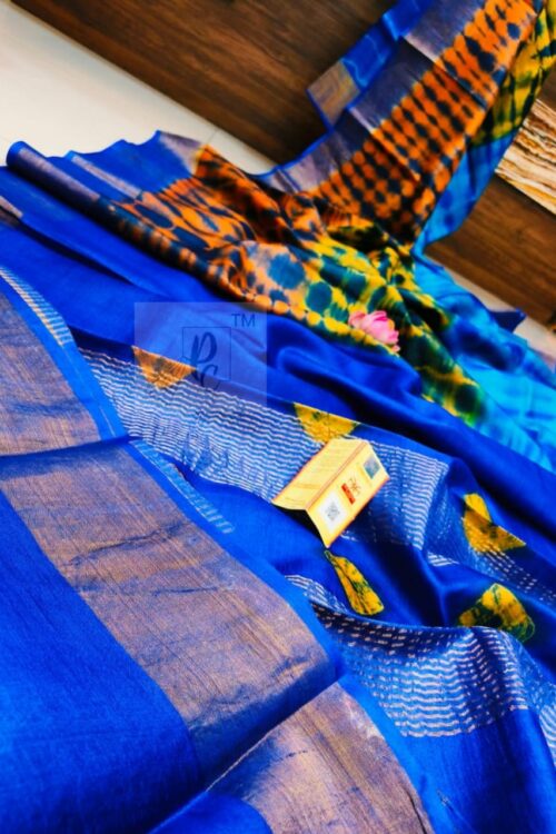 Pure Tussar Silk Saree with Shibori Design