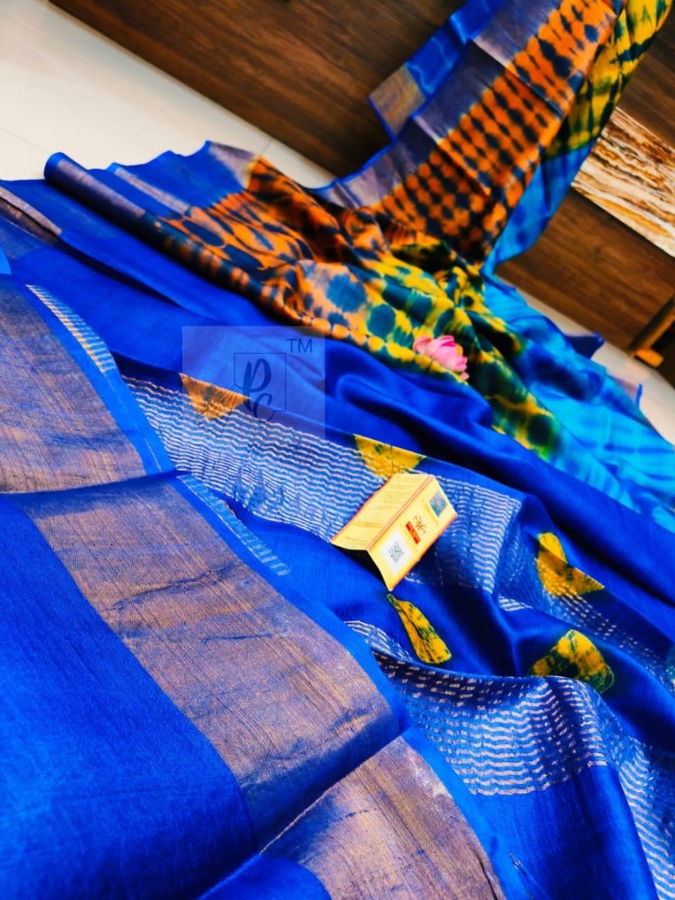 Pure Tussar Silk Saree with Shibori Design