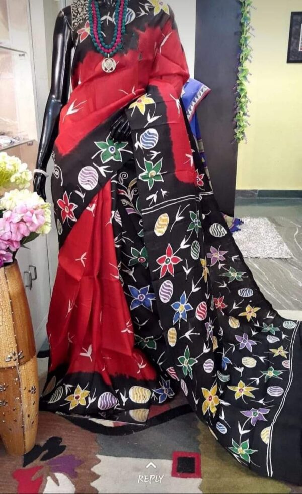 Pure Handloom Mulberry Cocoon Silk Saree - Image 2
