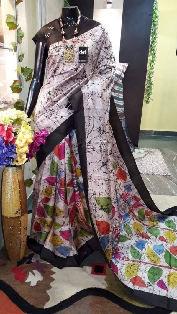 Pure Handloom Mulberry Cocoon Silk Saree - Image 3