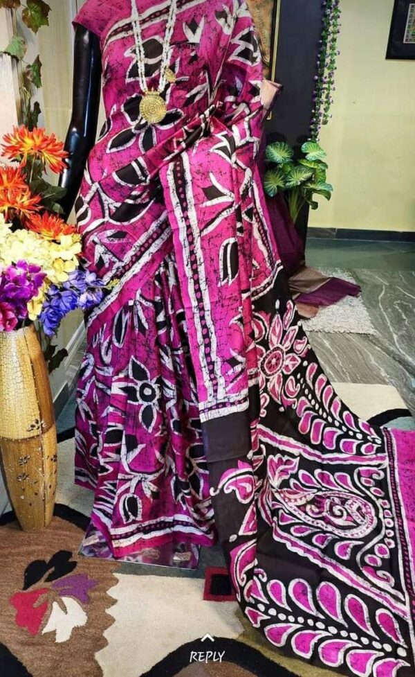 Pure Handloom Mulberry Cocoon Silk Saree - Image 6