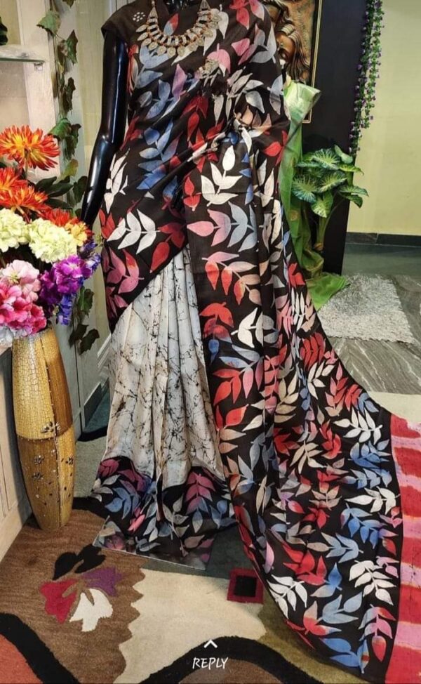 Pure Handloom Mulberry Cocoon Silk Saree - Image 5