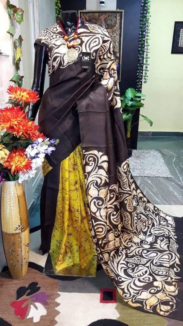 Pure Handloom Mulberry Cocoon Silk Saree - Image 8