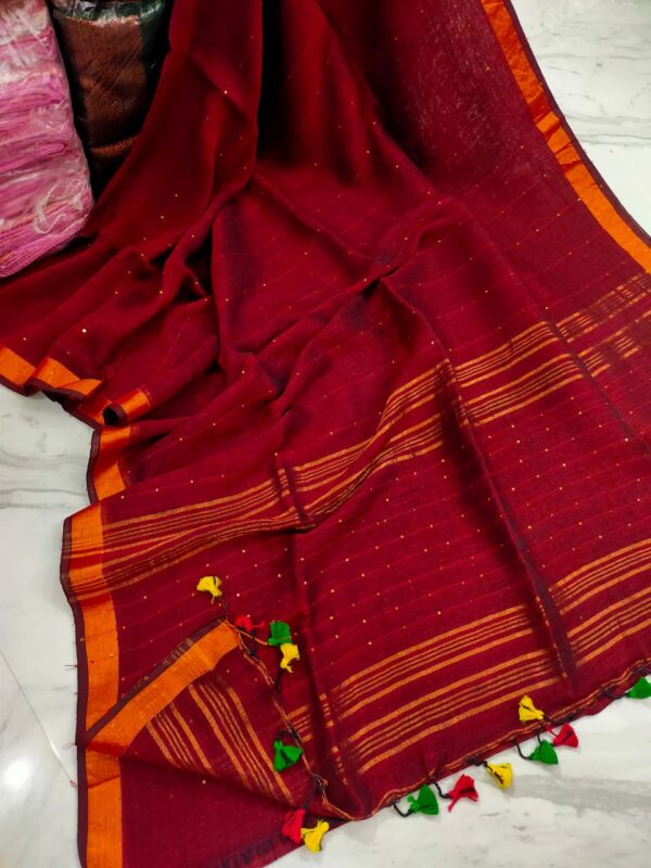 Pure Linen by Linen Handloom Sarees - Image 5