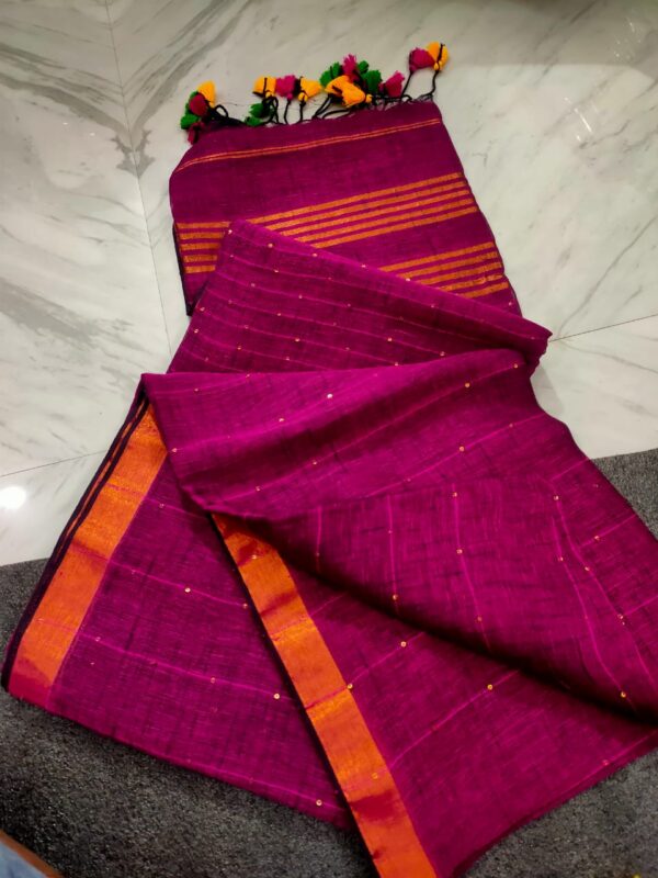 Pure Linen by Linen Handloom Sarees - Image 6