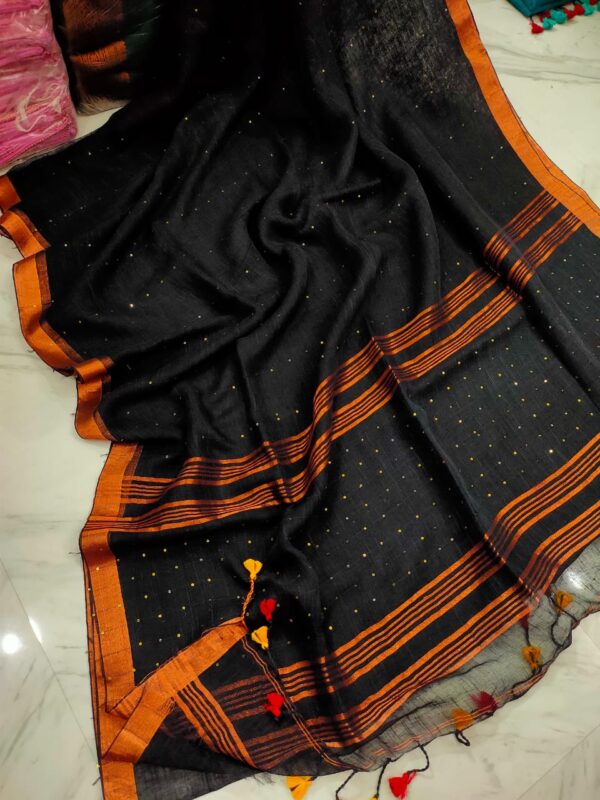 Pure Linen by Linen Handloom Sarees - Image 2