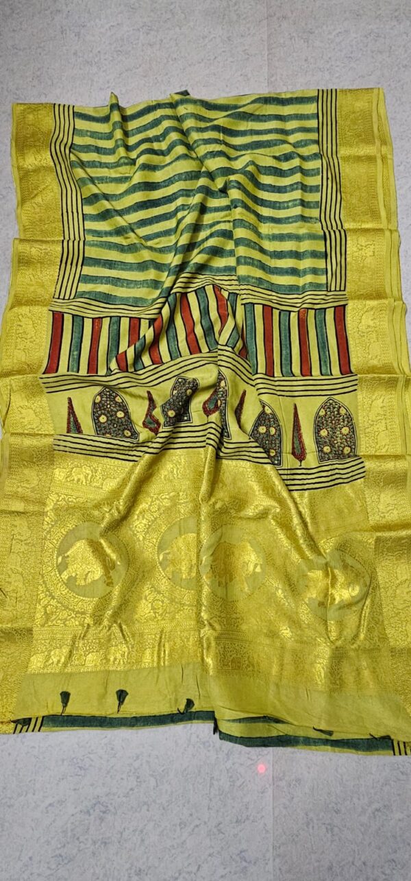 Ajrakh Modal Silk Sarees - Image 4