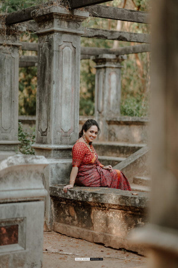 Handloom Silk by Cotton Ajrakh Soft Saree - Image 7