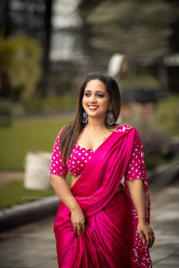 Pure Modal Silk Bandhni Ajrakh Saree - Image 5