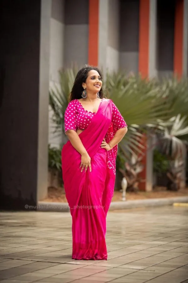 Pure Modal Silk Bandhni Ajrakh Saree - Image 8